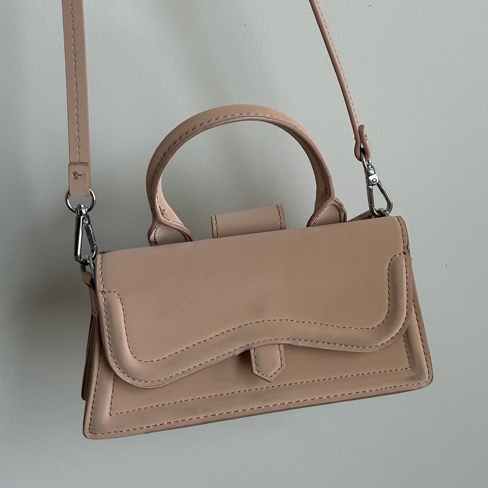 Nude zara cross body purse